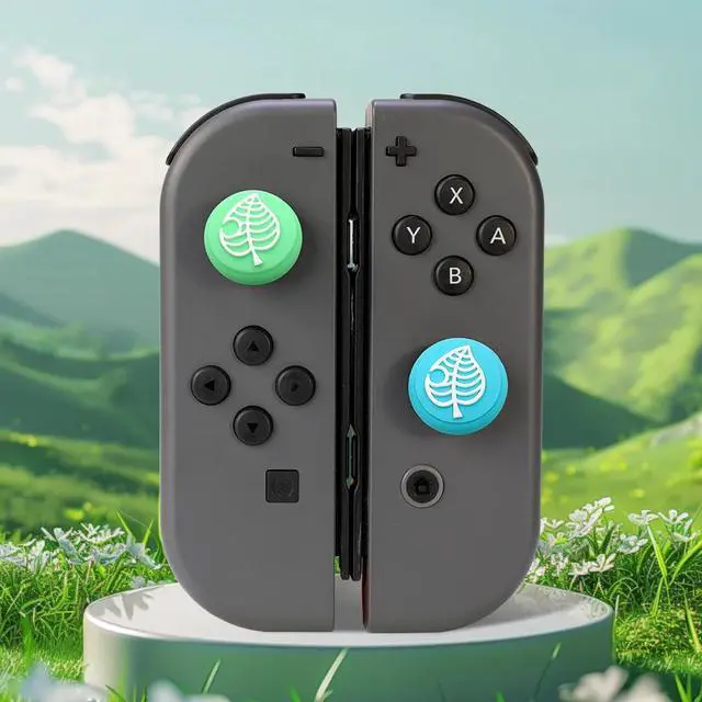 Alt view image 5 of 7 - 4PCS Cute Switch Thumb Grip Caps for Nintendo Switch OLED/Lite Console, Joystick Cap Kawaii Soft Silicone Analog Stick Button Cover for NS Joycon Controller, Leaf Bear