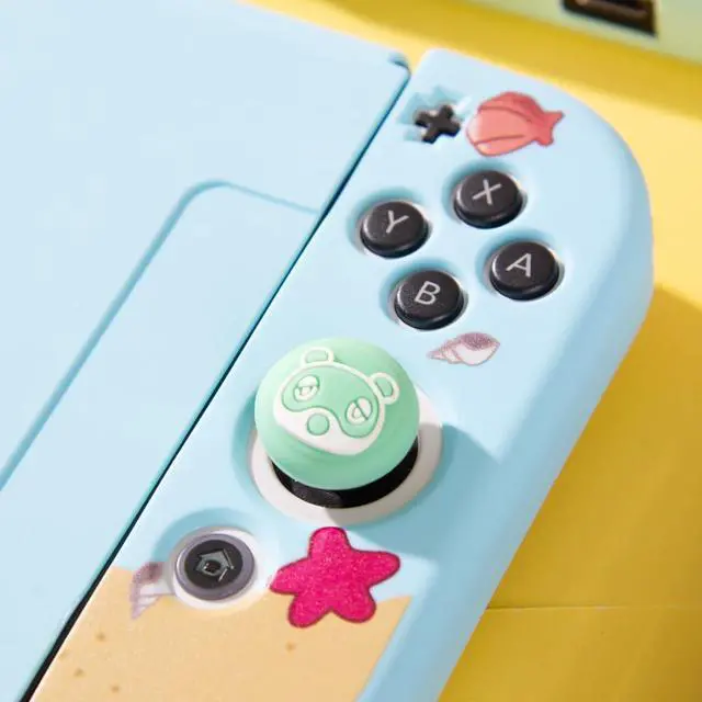 Alt view image 7 of 7 - 4PCS Cute Switch Thumb Grip Caps for Nintendo Switch OLED/Lite Console, Joystick Cap Kawaii Soft Silicone Analog Stick Button Cover for NS Joycon Controller, Leaf Bear