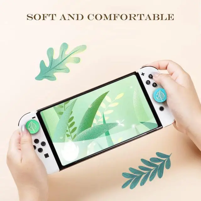 Alt view image 4 of 7 - 4PCS Cute Switch Thumb Grip Caps for Nintendo Switch OLED/Lite Console, Joystick Cap Kawaii Soft Silicone Analog Stick Button Cover for NS Joycon Controller, Leaf Bear