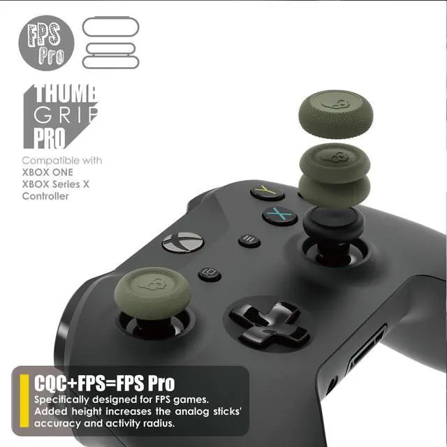 Alt view image 5 of 6 - CQC and FPS Thumb Grips Joystick Cap Analog Stick Cover for Xbox Controller and ROG Xbox Ally- Black, Set of 6