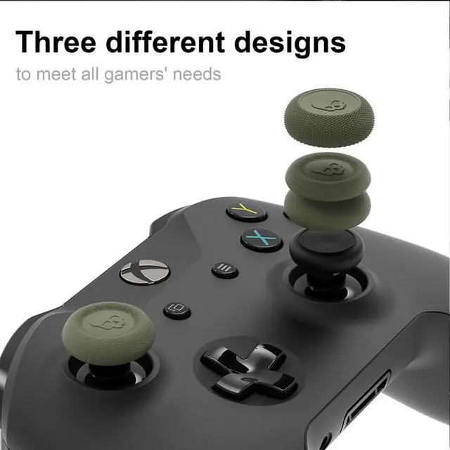 Alt view image 3 of 6 - CQC and FPS Thumb Grips Joystick Cap Analog Stick Cover for Xbox Controller and ROG Xbox Ally- Black, Set of 6