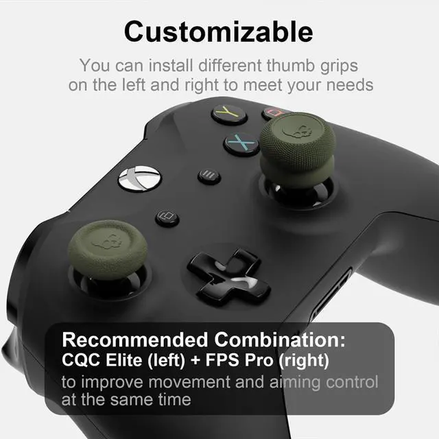 Alt view image 6 of 6 - CQC and FPS Thumb Grips Joystick Cap Analog Stick Cover for Xbox Controller and ROG Xbox Ally- Black, Set of 6
