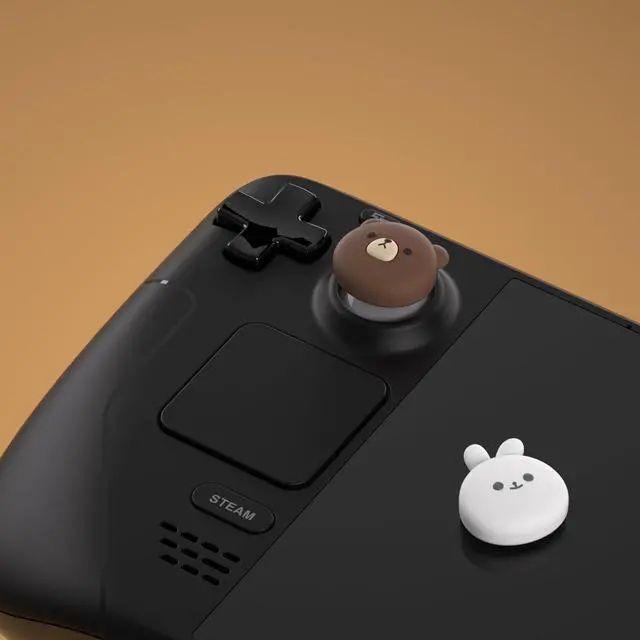 Alt view image 4 of 7 - Thumb Grip Caps for Steam Deck LCD, Silicone Thumbsticks Grips Joystick Caps for Steam Deck OLED - Chubby Bear & Smiley Bunny