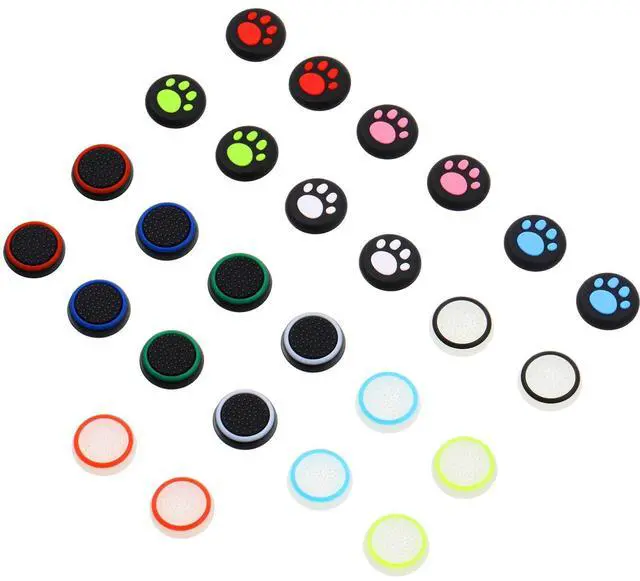 Main image of 26 Pieces Replacement Thumb Grips Caps Cover Silicone Luminous Analog Controller Joystick Thumb Stick Cap Compatible with PS5 PS4 PS3 PS2 Xbox 360 Xbox One Controllers