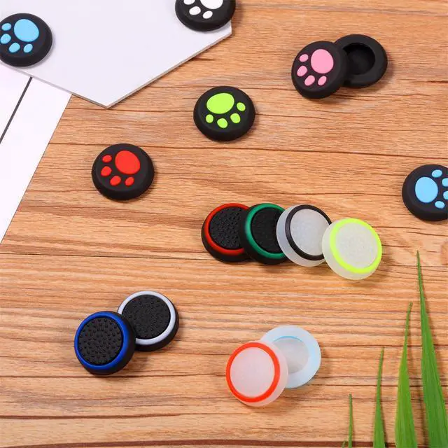 Alt view image 7 of 7 - 26 Pieces Replacement Thumb Grips Caps Cover Silicone Luminous Analog Controller Joystick Thumb Stick Cap Compatible with PS5 PS4 PS3 PS2 Xbox 360 Xbox One Controllers