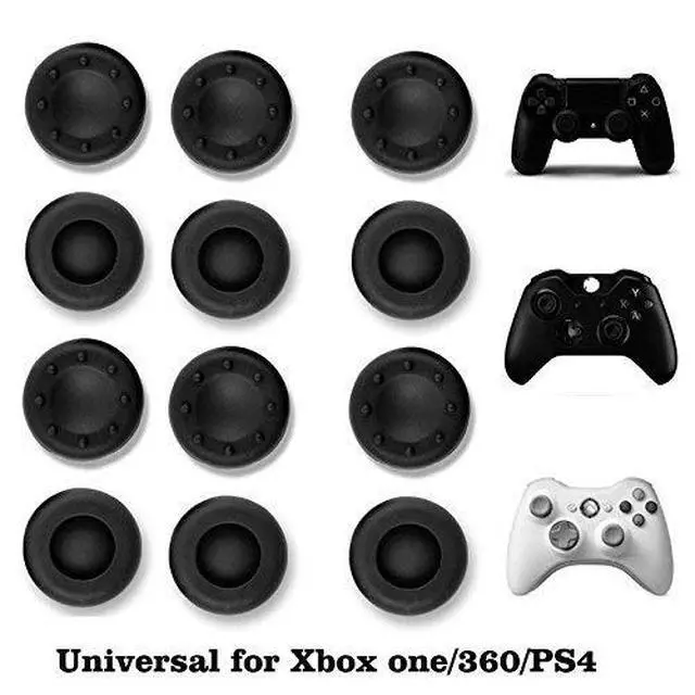 Alt view image 6 of 6 - 12 Pack Universal Thumbstick Grips PS4 Thumb Grip Analog Stick Covers Joystick Controller Cap Silicone Precision Rubber for PS4 Xbox ONE Xbox 360 PS3 PS2 Pro Slim Lite Dualshock WII U Black