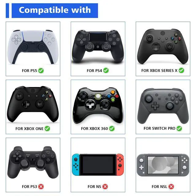 Alt view image 2 of 7 - Cute Thumb Grip Caps for ps5, Edge, ps4 Controller, Silicone Analog Stick Cover for Xbox Series X/S, Elite Series 2, Thumbstick Caps for Switch 2 Pro Controller - Chubby Bear & Smiley Bunny