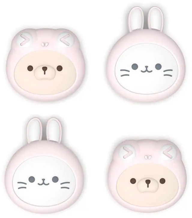 Main image of Thumb Grips for Nintendo Switch 2 | Kawaii Silicone Joystick Caps (4-Pack) - Cute Accessories Animal Design Thumbstick Covers for Joycon 2 - Pink Cosplaying Kitten & Puppy