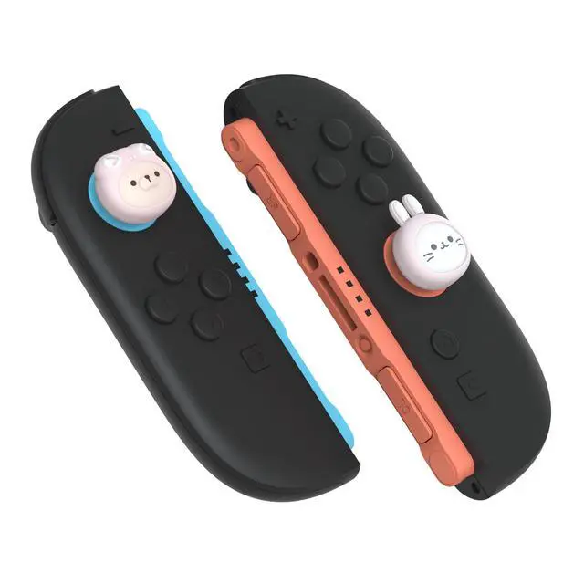 Alt view image 7 of 7 - Thumb Grips for Nintendo Switch 2 | Kawaii Silicone Joystick Caps (4-Pack) - Cute Accessories Animal Design Thumbstick Covers for Joycon 2 - Pink Cosplaying Kitten & Puppy