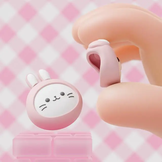 Alt view image 6 of 7 - Thumb Grips for Nintendo Switch 2 | Kawaii Silicone Joystick Caps (4-Pack) - Cute Accessories Animal Design Thumbstick Covers for Joycon 2 - Pink Cosplaying Kitten & Puppy
