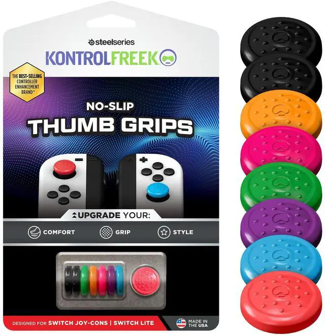 Main image of No-Slip Thumb Grips for Nintendo Switch Joy-Con Controller | 8-Pack | Blue/Green/Red/Black/Pink/Purple/Orange