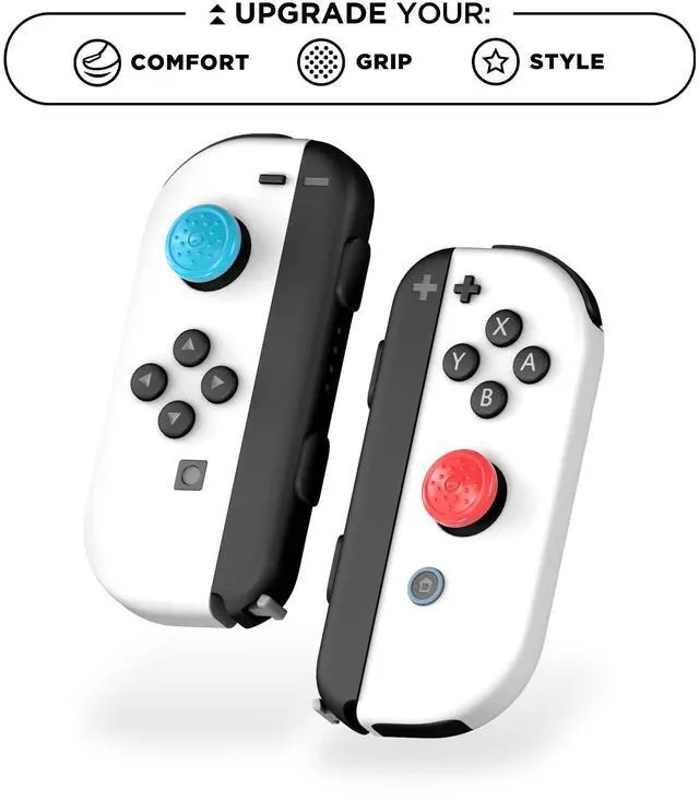 Alt view image 2 of 6 - No-Slip Thumb Grips for Nintendo Switch Joy-Con Controller | 8-Pack | Blue/Green/Red/Black/Pink/Purple/Orange