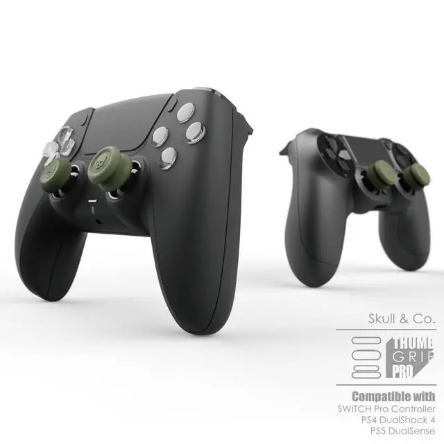 Alt view image 2 of 7 - CQC and FPS Thumb Grip Set Joystick Cap Analog Stick Cap for Nintendo Switch Pro Controller & PS5 / PS4 / Slim/Pro Controller- Black, 3Pairs(6pcs)