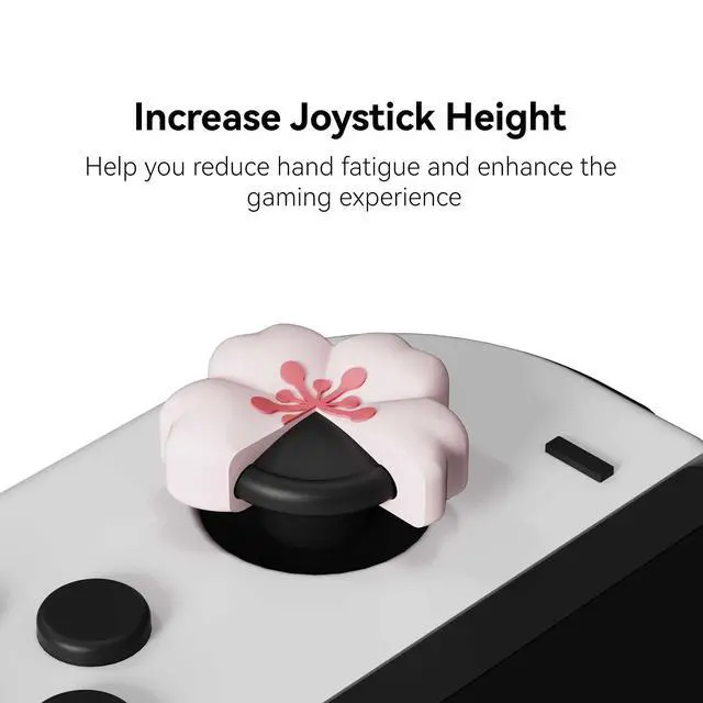 Alt view image 5 of 6 - 4PCS Silicone Joystick Thumb Grip Caps, Kawaii Cherry Blossom Joystick Cover Compatible with Switch/OLED/Switch Lite (Sakura)