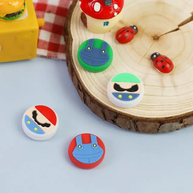 Alt view image 7 of 7 - Cute Thumb Grips Cap Compatible with Nintendo Switch Joycon/OLED/Lite, Soft Silicon Joystick Caps, Kawaii Skin Button Stick Cover 3D Analog Kit for NS Controller, Brother