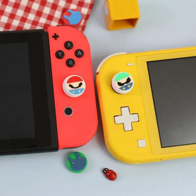 Alt view image 6 of 7 - Cute Thumb Grips Cap Compatible with Nintendo Switch Joycon/OLED/Lite, Soft Silicon Joystick Caps, Kawaii Skin Button Stick Cover 3D Analog Kit for NS Controller, Brother