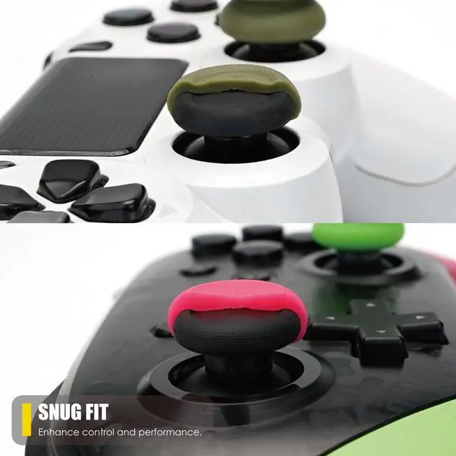 Alt view image 6 of 7 - CQC and FPS Thumb Grip Set Joystick Cap Analog Stick Cap for Nintendo Switch Pro Controller & PS5 / PS4 / Slim/Pro Controller- Black, 3Pairs(6pcs)