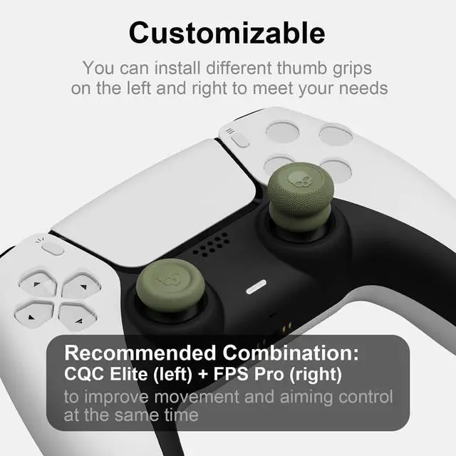 Alt view image 7 of 7 - CQC and FPS Thumb Grip Set Joystick Cap Analog Stick Cap for Nintendo Switch Pro Controller & PS5 / PS4 / Slim/Pro Controller- Black, 3Pairs(6pcs)