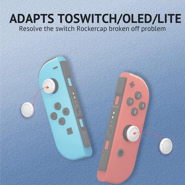 Alt view image 2 of 6 - 6 Pack White Silicone Analog Stick Covers for Nintendo Switch, Joy-Con Controller Thumb Grips, Joystick Replacement Caps