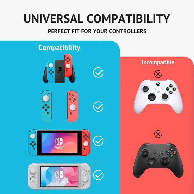 Alt view image 5 of 6 - 6 Pack White Silicone Analog Stick Covers for Nintendo Switch, Joy-Con Controller Thumb Grips, Joystick Replacement Caps
