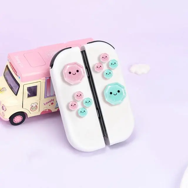 Alt view image 2 of 7 - Switch Silicone Joy Con Thumb Grip Button Caps, Joystick Cover Compatible with Nintendo Switch/OLED/Switch Lite,4PCS (Glitter Monster)