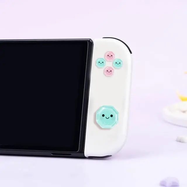 Alt view image 6 of 7 - Switch Silicone Joy Con Thumb Grip Button Caps, Joystick Cover Compatible with Nintendo Switch/OLED/Switch Lite,4PCS (Glitter Monster)