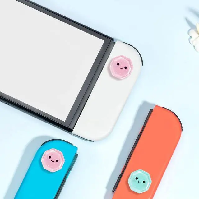 Alt view image 7 of 7 - Switch Silicone Joy Con Thumb Grip Button Caps, Joystick Cover Compatible with Nintendo Switch/OLED/Switch Lite,4PCS (Glitter Monster)
