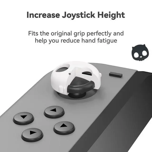 Alt view image 2 of 7 - Cute Silicone Joycon Thumb Grip Caps, Joystick Cover Compatible with Nintendo Switch / OLED / Switch Lite,4PCS -- Skull (Black & White)