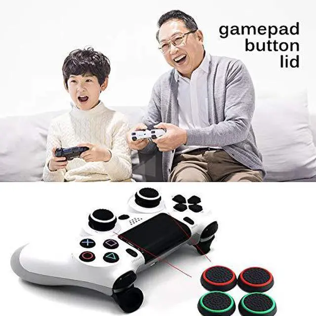 Alt view image 2 of 3 - 4PCS Joystick Cap Silicone Rubber Thumb Stick Grip Caps for PS5 PS4 PS3 Xbox 360 Xbox One Xbox One X Elite Nintendo Switch Pro Controller Color White