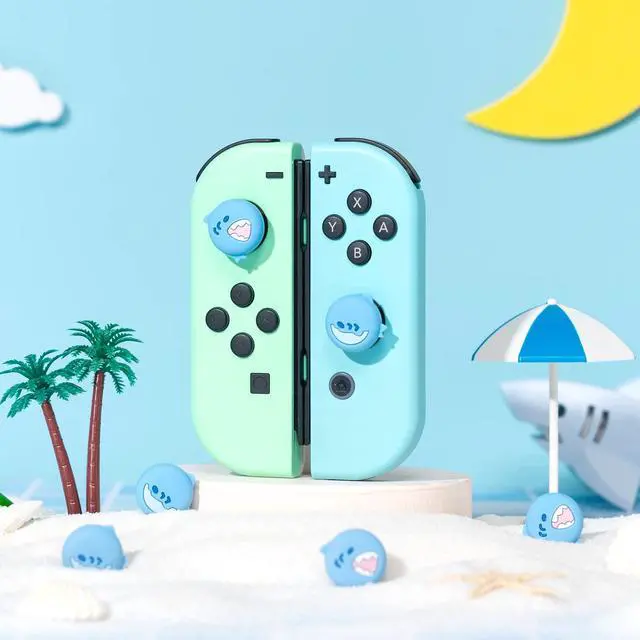 Alt view image 5 of 7 - Cute Silicone Joy Con Thumb Grip Caps, Joystick Cover Compatible with Switch/OLED/Switch Lite,4PCS - Little Shark