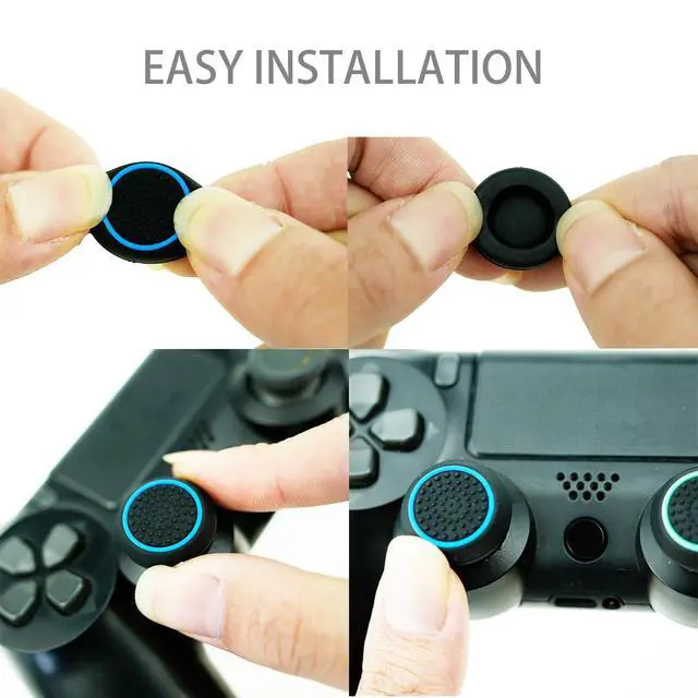 Alt view image 6 of 6 - 24PCS Silicone Thumb Grips for PS4, PS5, Performance Analog Stick Joystick Caps for PS3, Xbox One, Xbox Series X/S, Xbox 360, Switch Pro Controller (Black&Green)