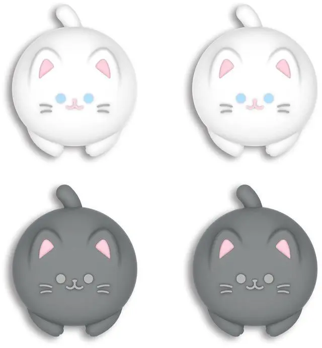Main image of Thumb Grips for Nintendo Switch 2 | Kawaii Silicone Joystick Caps (4-Pack) - Cute Accessories Animal Design Thumbstick Covers for Joycon 2 - Cutie Kitty