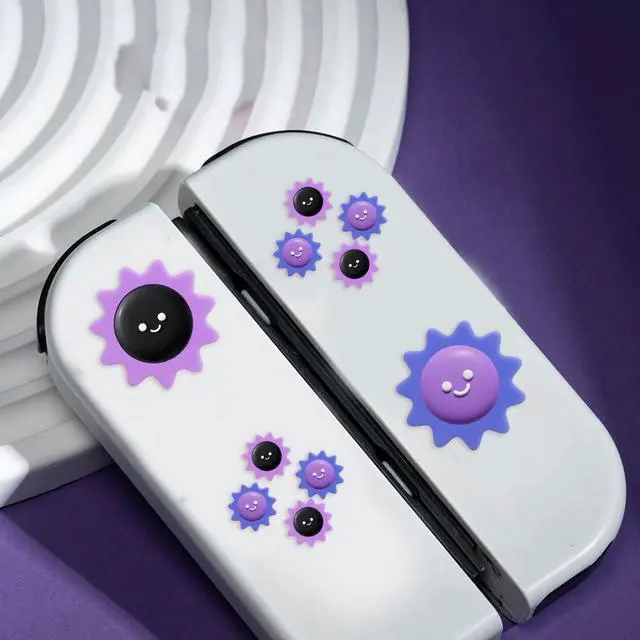 Alt view image 3 of 7 - Switch Silicone Joy Con Thumb Grip Button Caps, Joystick Cover Compatible with Nintendo Switch/OLED/Switch Lite,4PCS (Purple Ghost)