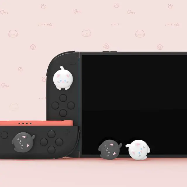 Alt view image 3 of 7 - Thumb Grips for Nintendo Switch 2 | Kawaii Silicone Joystick Caps (4-Pack) - Cute Accessories Animal Design Thumbstick Covers for Joycon 2 - Cutie Kitty