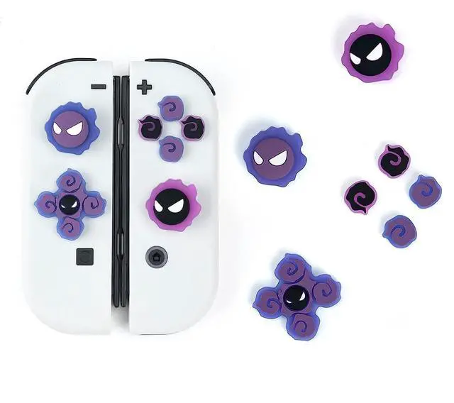 Main image of Switch Silicone Joy Con Thumb Grip Button Caps, Joystick Cover Compatible with Nintendo Switch/OLED/Switch Lite,4PCS (Purple Ghost)