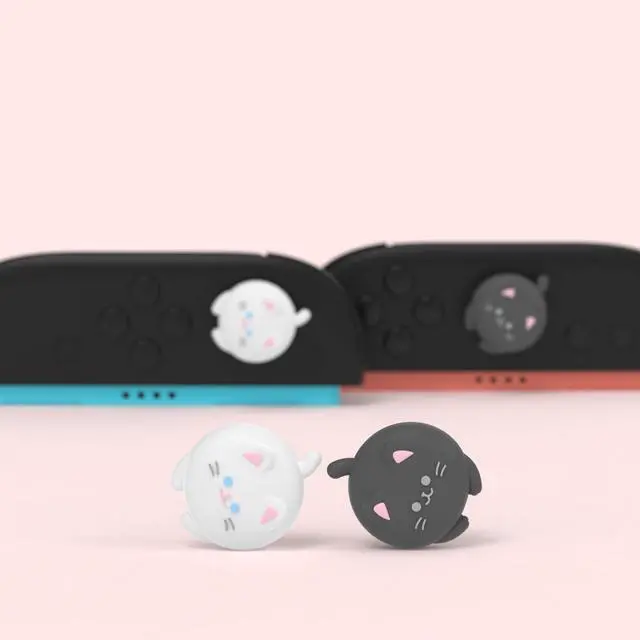 Alt view image 4 of 7 - Thumb Grips for Nintendo Switch 2 | Kawaii Silicone Joystick Caps (4-Pack) - Cute Accessories Animal Design Thumbstick Covers for Joycon 2 - Cutie Kitty