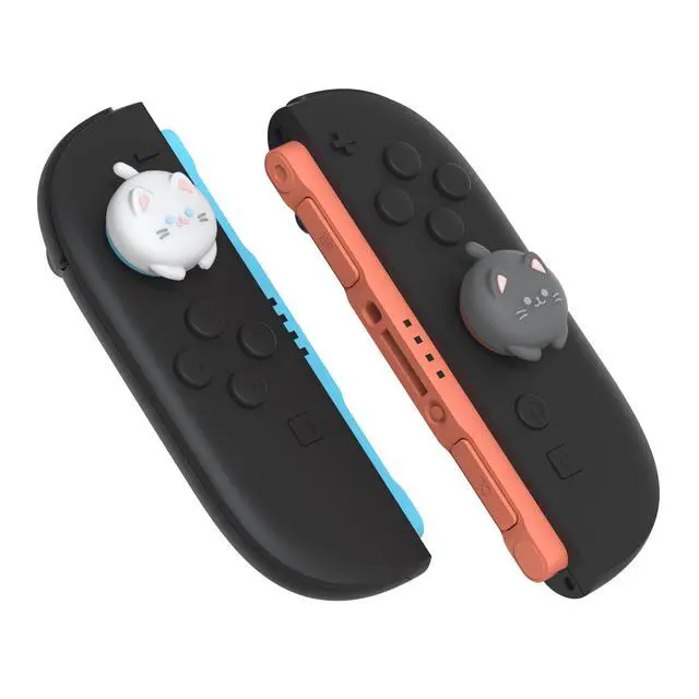 Alt view image 7 of 7 - Thumb Grips for Nintendo Switch 2 | Kawaii Silicone Joystick Caps (4-Pack) - Cute Accessories Animal Design Thumbstick Covers for Joycon 2 - Cutie Kitty