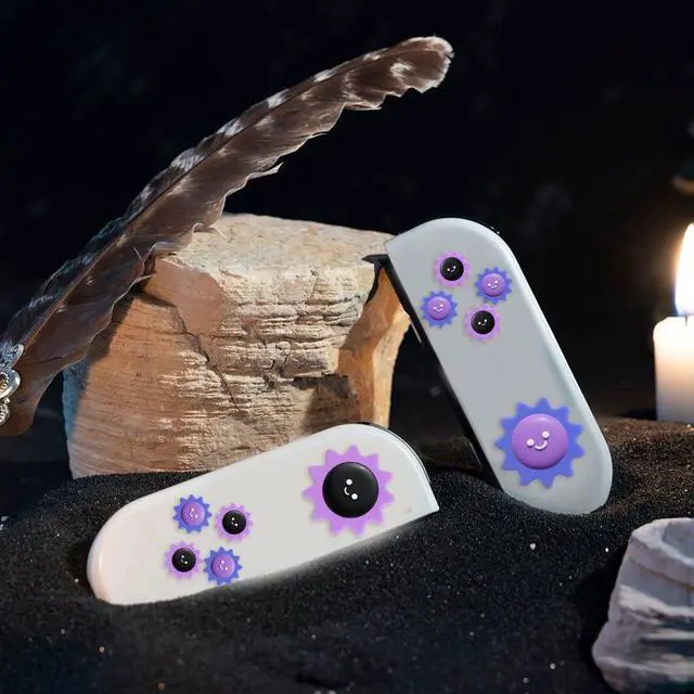 Alt view image 4 of 7 - Switch Silicone Joy Con Thumb Grip Button Caps, Joystick Cover Compatible with Nintendo Switch/OLED/Switch Lite,4PCS (Purple Ghost)