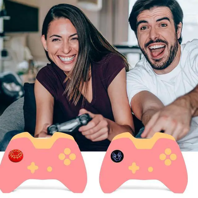 Alt view image 5 of 6 - 12Pcs Silicone Anti-Slip Thumb Grips, Universal Superhero Analog Stick Caps for PS5, PS4, Xbox Series X/S, Switch Pro Controller, Sweat Resistant Joystick Covers for Gaming Protection