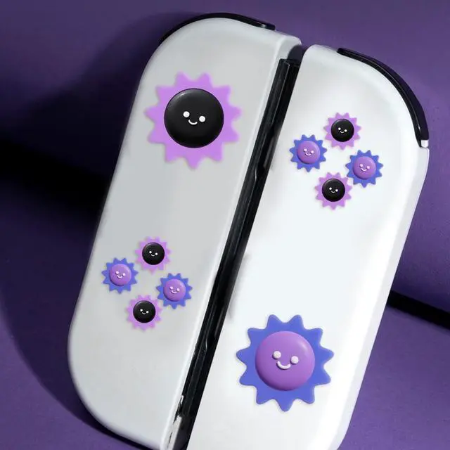 Alt view image 2 of 7 - Switch Silicone Joy Con Thumb Grip Button Caps, Joystick Cover Compatible with Nintendo Switch/OLED/Switch Lite,4PCS (Purple Ghost)