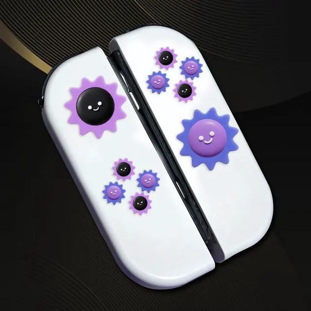 Alt view image 6 of 7 - Switch Silicone Joy Con Thumb Grip Button Caps, Joystick Cover Compatible with Nintendo Switch/OLED/Switch Lite,4PCS (Purple Ghost)