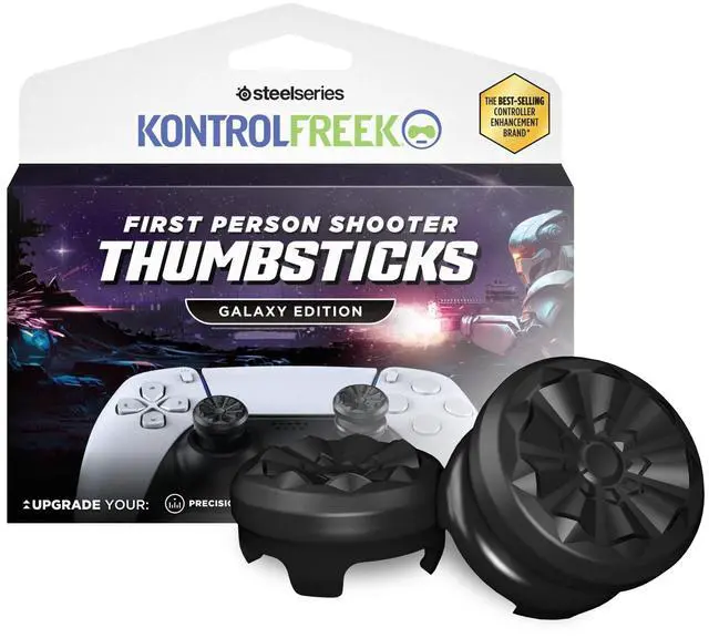 Main image of FPS Freek Galaxy Black for PlayStation 4 (PS4) and PlayStation 5 (PS5) | Performance Thumbsticks | 1 High-Rise, 1 Mid-Rise | Black (Limited Edition)