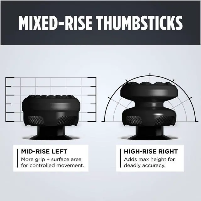 Alt view image 5 of 7 - FPS Freek Galaxy Black for PlayStation 4 (PS4) and PlayStation 5 (PS5) | Performance Thumbsticks | 1 High-Rise, 1 Mid-Rise | Black (Limited Edition)
