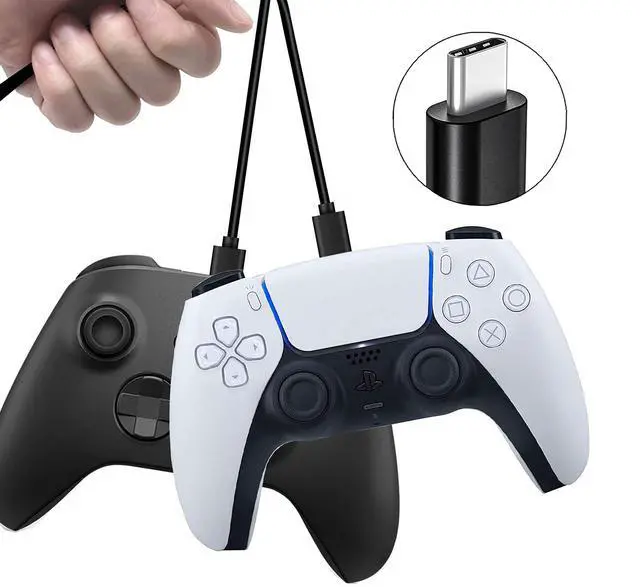 Alt view image 2 of 3 - Charger Cord for PS5 Controller USB Type C Remote Charging Cable, Pack of 2 (10 Feet)