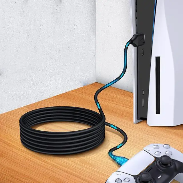 Alt view image 3 of 3 - Charger Cord for PS5 Controller USB Type C Remote Charging Cable, Pack of 2 (10 Feet)