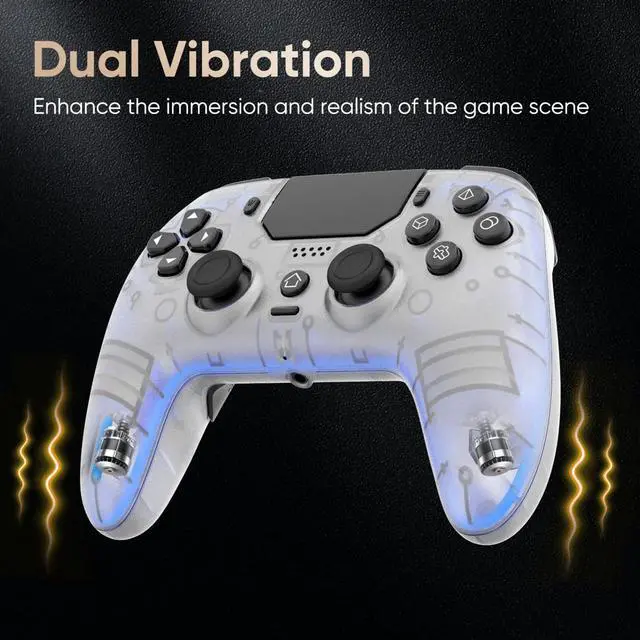 Alt view image 6 of 7 - LED Wireless Controller for PS5, Pro/Slim/PC(Frosted White)