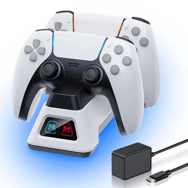 Main image of Controller Charger Station,PS5 Charging Station,Controllers Dock with LED Light,PS5 Controllers Charger Station with AC Adapter for PlayStation 5 Dualsense Controller & Edge (AC Adapter)