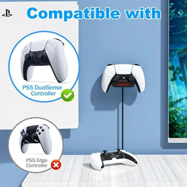 Alt view image 4 of 6 - PS5 Controller Wall Mount Charger Dock with 3.3Ft Cord,Charging Station Holder fits for Midnight Black PS5 Pro Wireless Controller with LED Indicators Fast Charging Speed Cable, 2 Pack