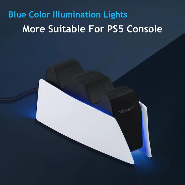 Alt view image 6 of 7 - Dual Charger for PS5, Controller Charger Fast Charging Station Dock USB Type C Charging Adapter with LED Indicator for PlayStation 5 DualSense Controller