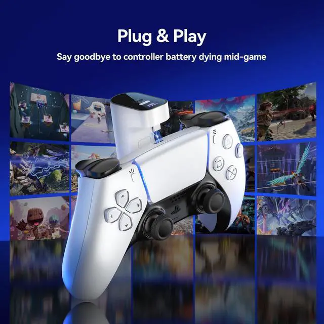 Alt view image 3 of 7 - Charger for PS5 Controller, Battery Pack for PlayStation DualSense & Edge